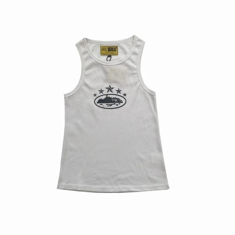 Corteiz Vests Ribbed Tank Top — 5093 white