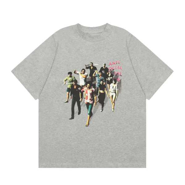 Anti Social Social Club x Yakuza Graphic Print Gray T-Shirt - 1