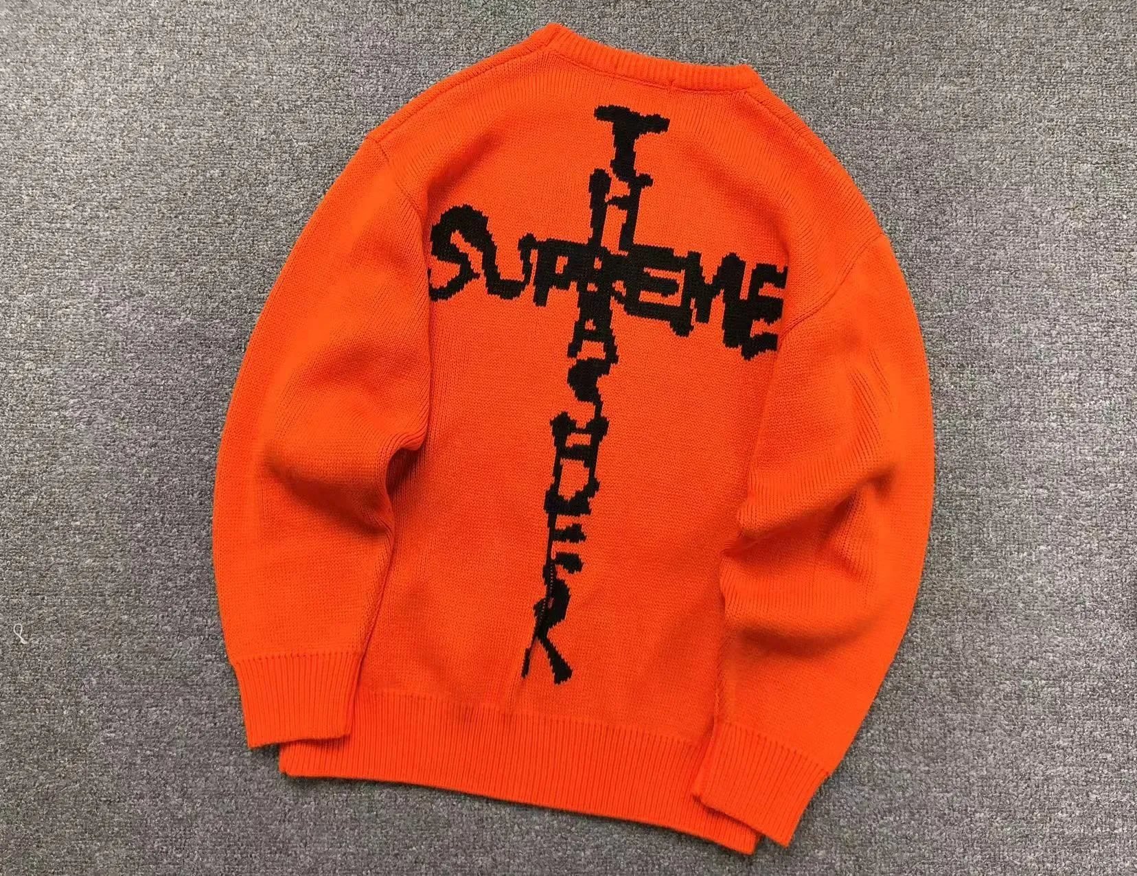 Supreme Hoodies & Sweatshirts Collegiate Number 8 Graphic Crewneck Sweatshirt — M001#Orange