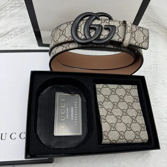 Gucci Belts GG monogram belt with Double G buckle product detail image 7