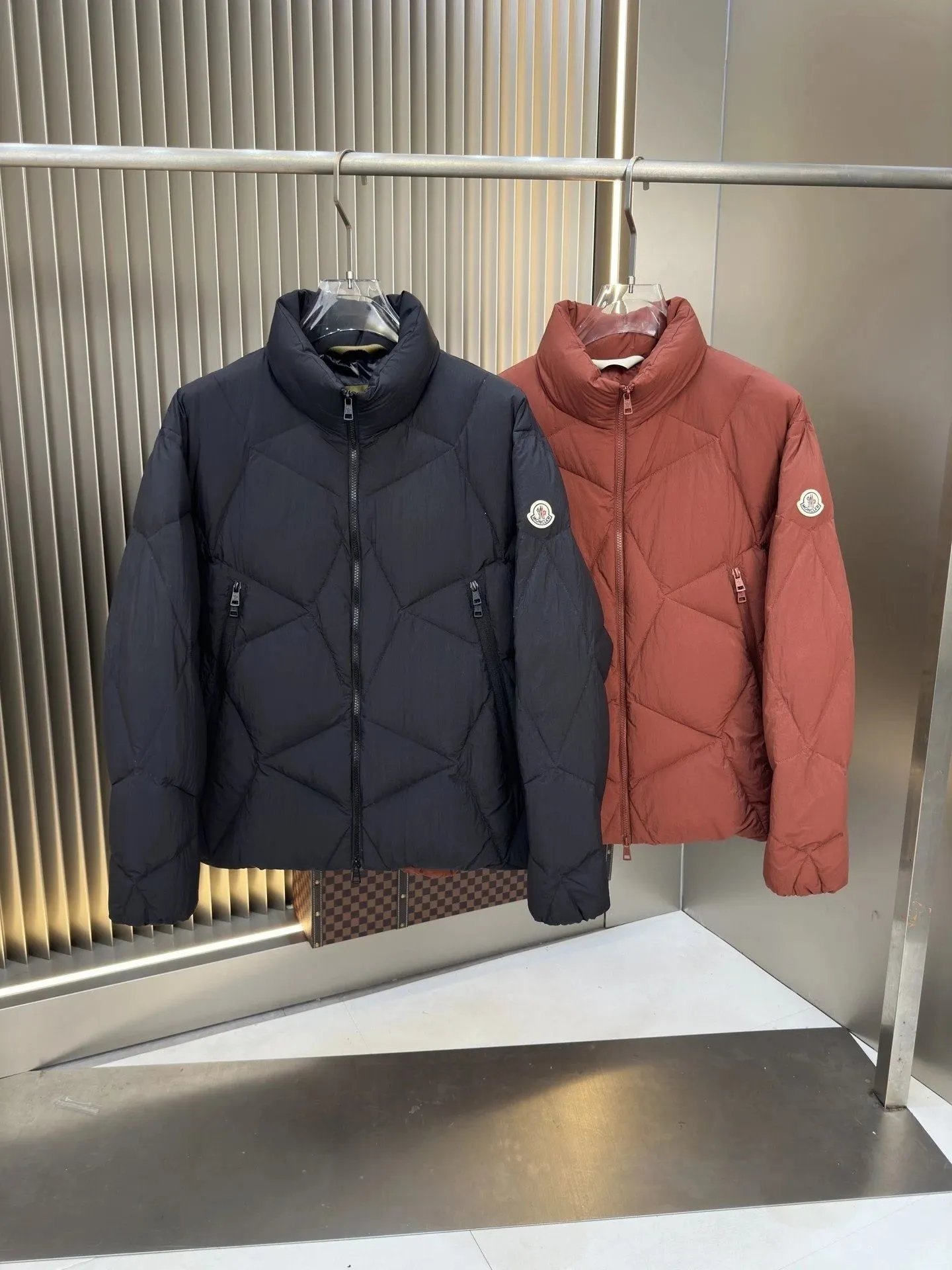 Moncler Mayfair Navy Button-Front Down Jacket - 37