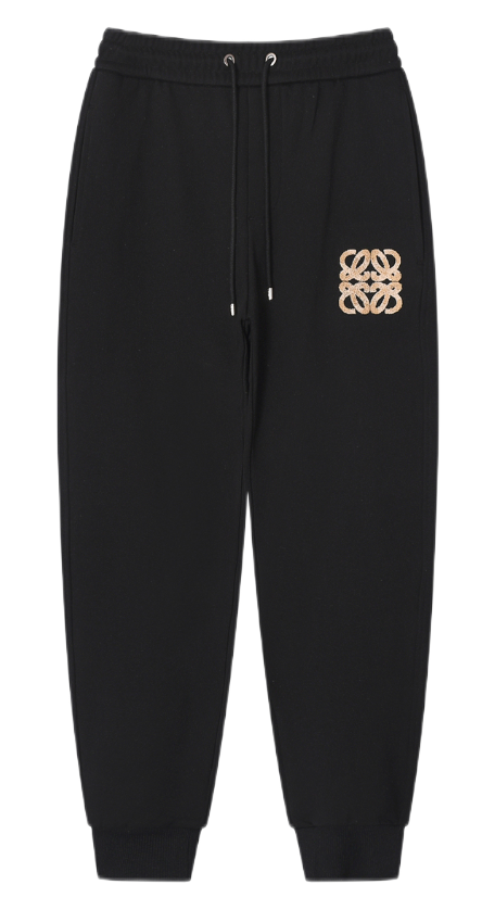 Loewe Anagram Sweatpants Black with Beige Stripe - 9