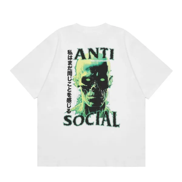 Anti Social Social Club Skull Glow White T-Shirt - 1