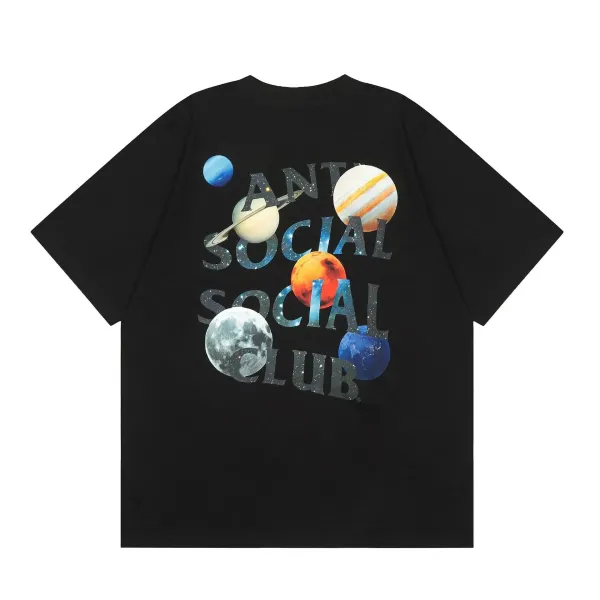 Anti Social Social Club Space Planets Black T-Shirt - 1