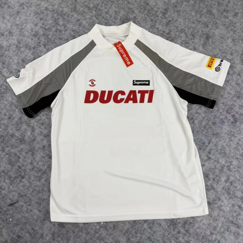 Supreme T-Shirts Mesh number graphic jersey-style T-shirt — E 2028-white