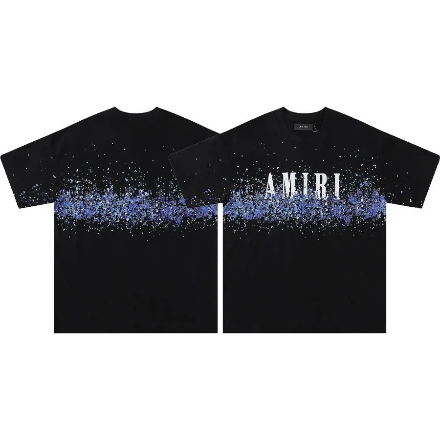 AMIRI T-Shirts Graphic Print T-Shirt — 657 Black [Blue Galaxy]