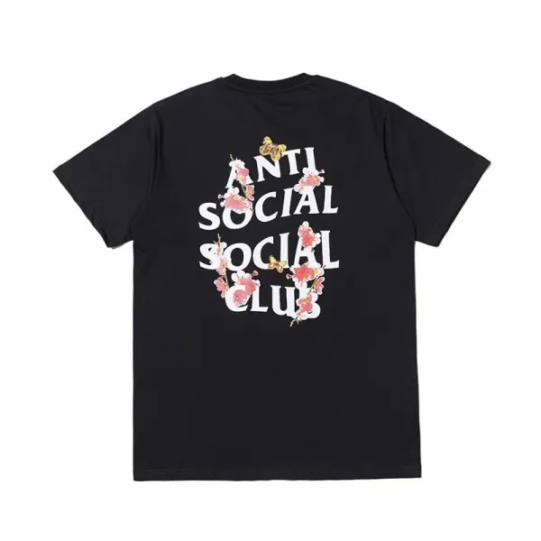 Anti Social Social Club Floral Print Black T-Shirt - 1