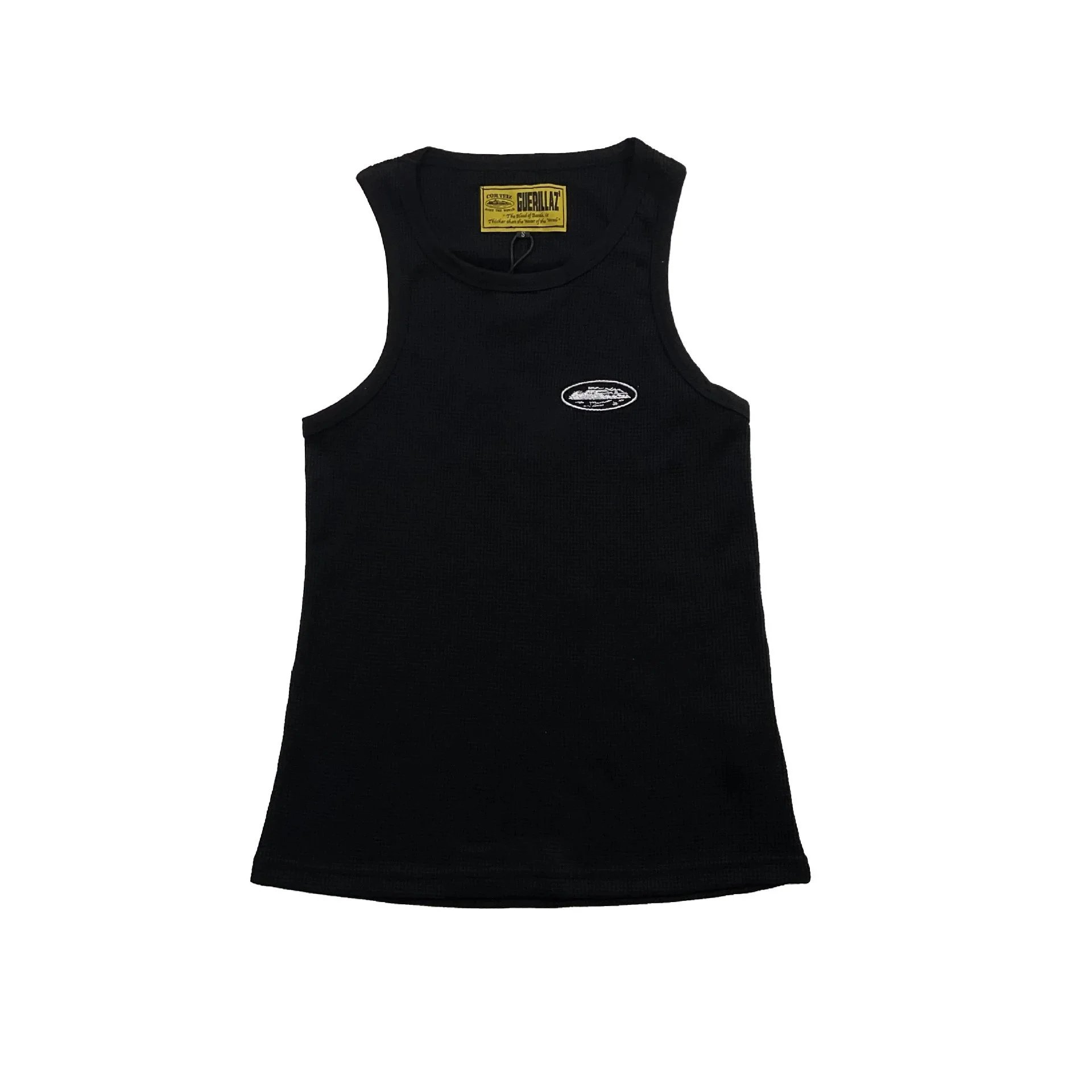 Corteiz Vests Ribbed Tank Top — 5087 black and white