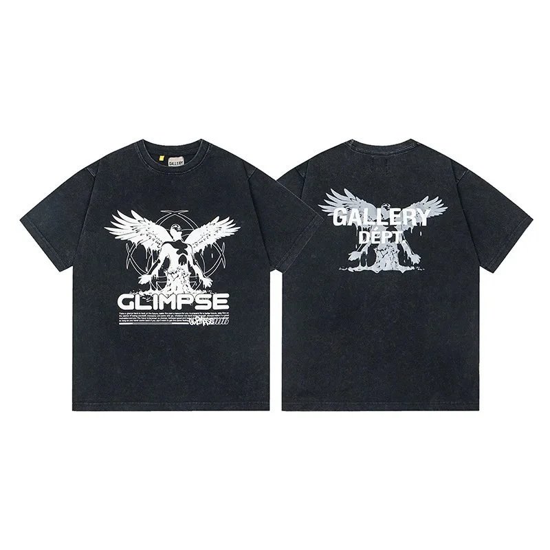 Gallery Dept. T-Shirts Graphic Print Short-Sleeve T-Shirt — G470 Washed Black