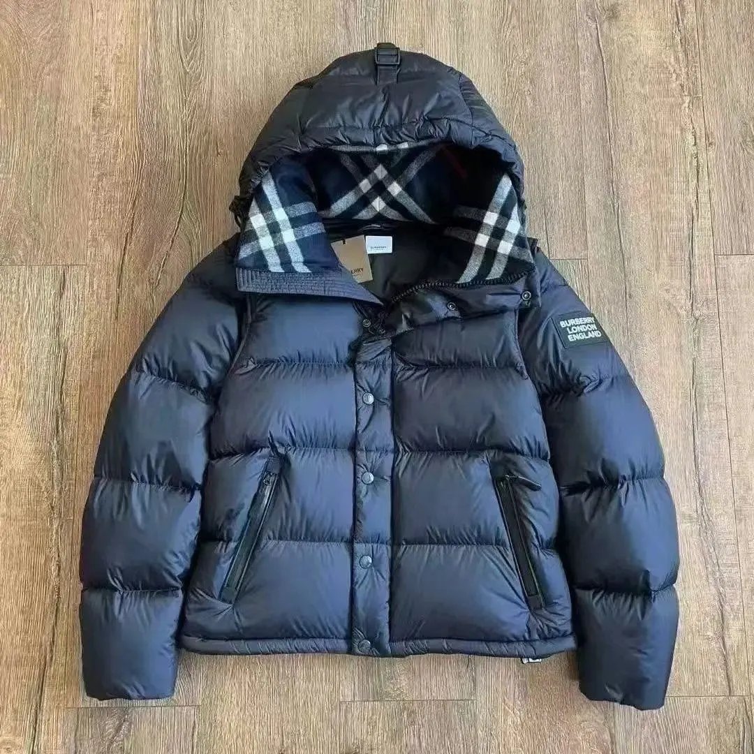 Burberry Check Lined Hooded Pu