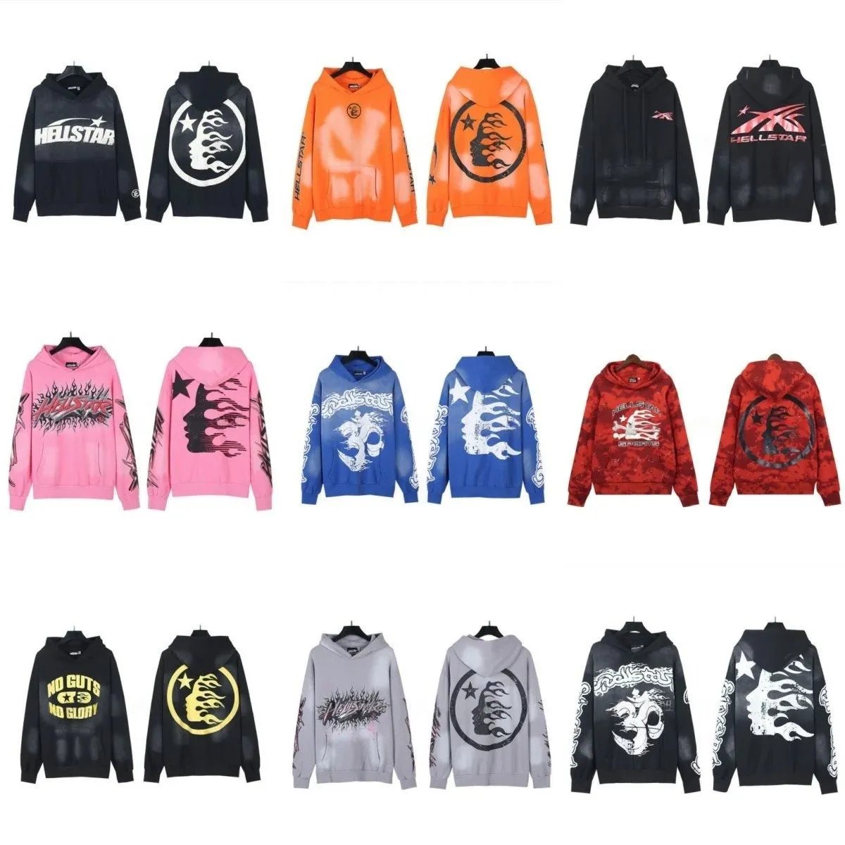 Hellstar Flame Moon Hoodies [3