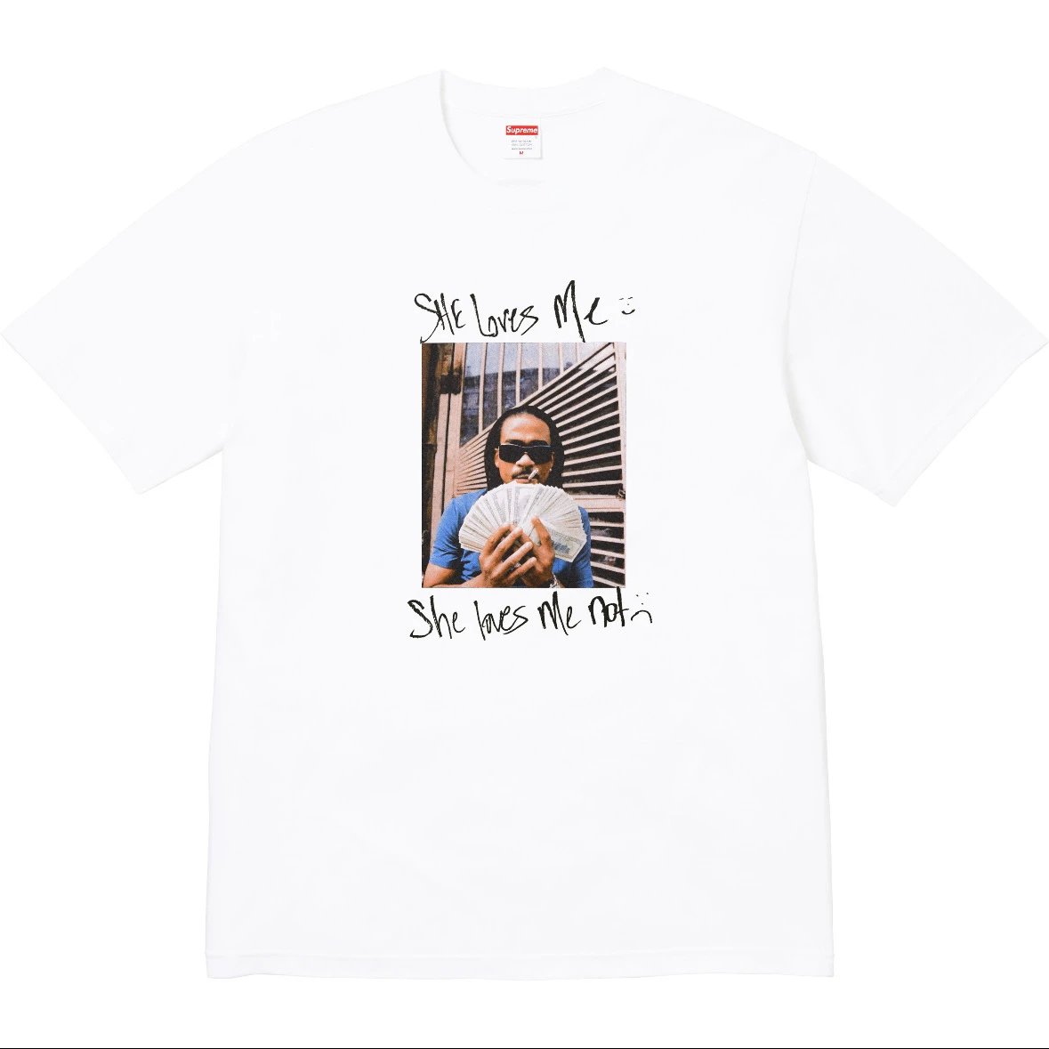 Supreme T-Shirts Sheep Print — Supreme SS 25 Chest figure photo print short sleeve T white shirt for men and women