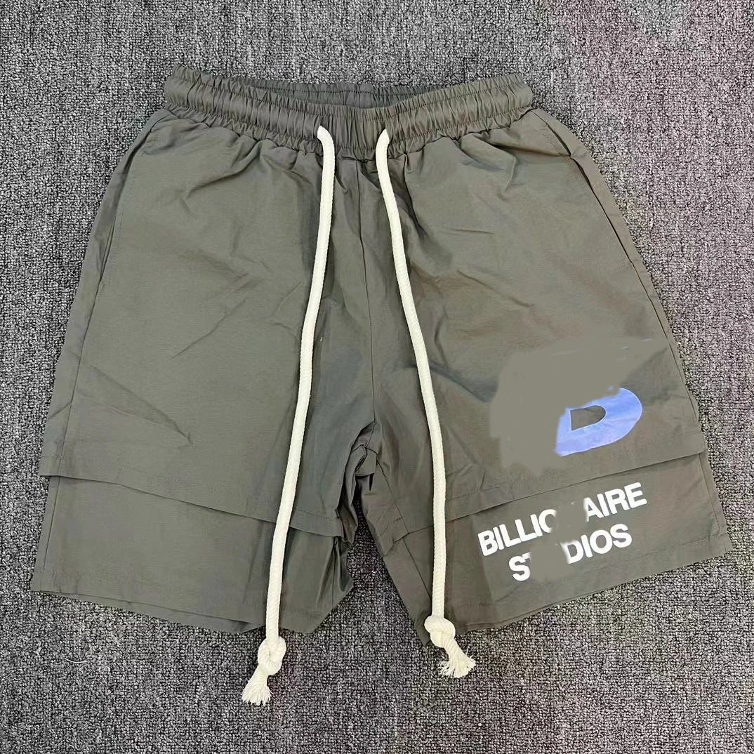 Billionaire Studios Shorts Drawstring Logo — gray