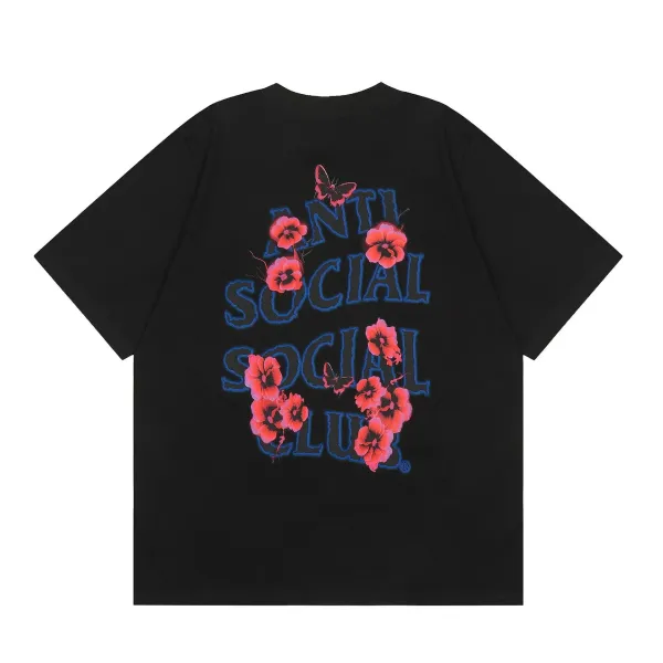 Anti Social Social Club Floral Print Black T-Shirt - 1