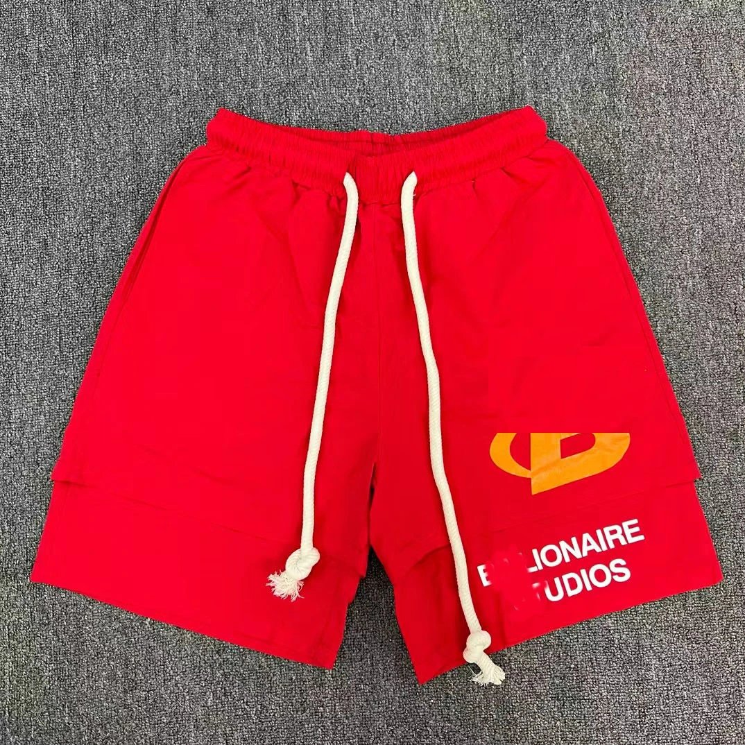 Billionaire Studios Shorts Drawstring Logo — Red
