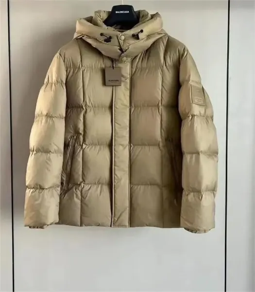 Balenciaga Puffer Hooded Jacket Beige Down-Jacket - 1