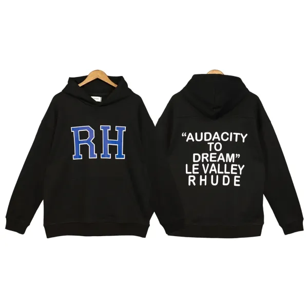 Rhude RH Logo Hoodie Black - 1