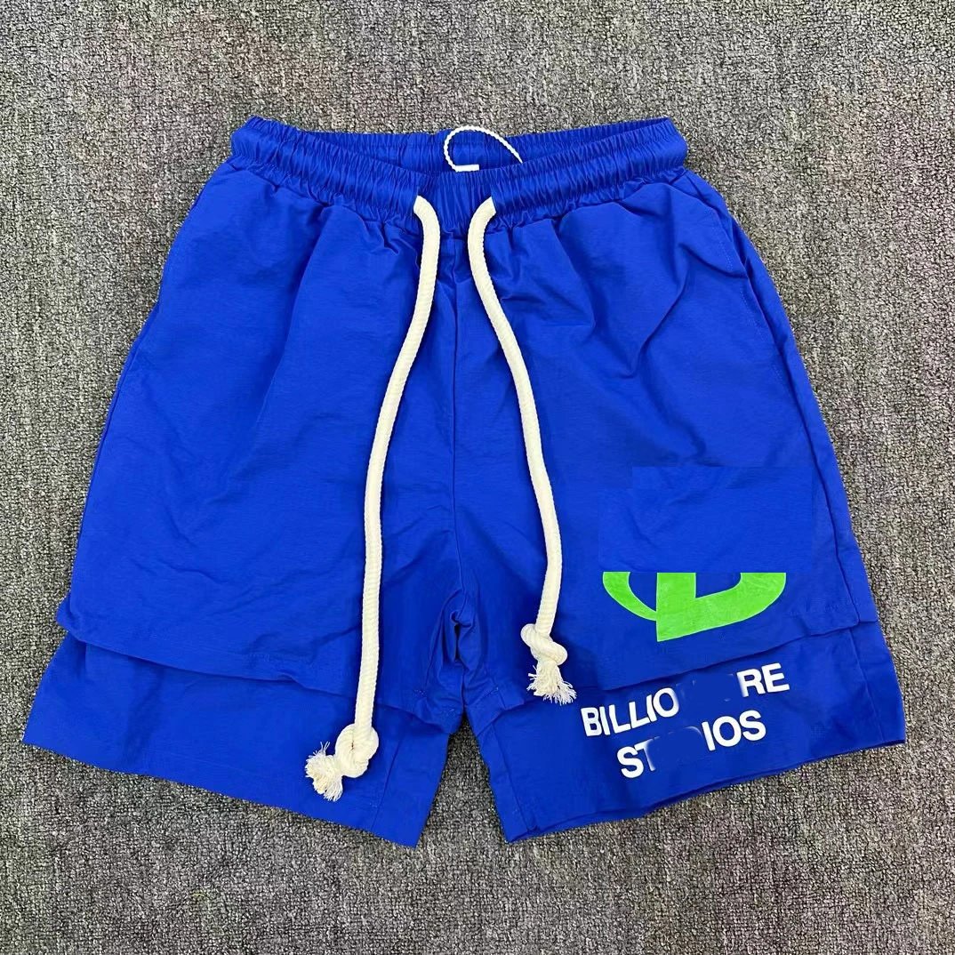 Billionaire Studios Shorts Drawstring Logo — blue