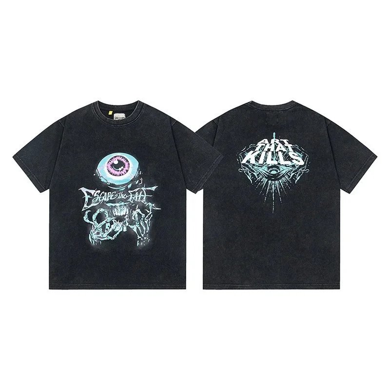 Gallery Dept. T-Shirts Graphic Print Short-Sleeve T-Shirt — G468 Washed Black
