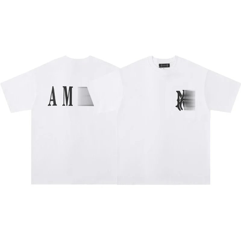 AMIRI T-Shirts Graphic Print T-Shirt — 653 White [AM Letter Print]