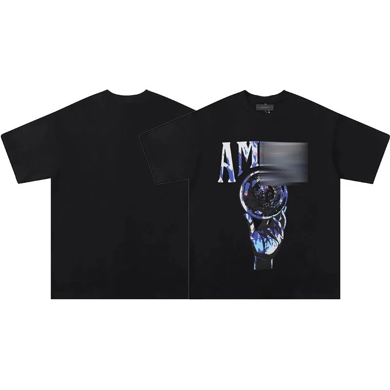 AMIRI T-Shirts Graphic Print T-Shirt — 655 Black [One-Handed Round Holder]