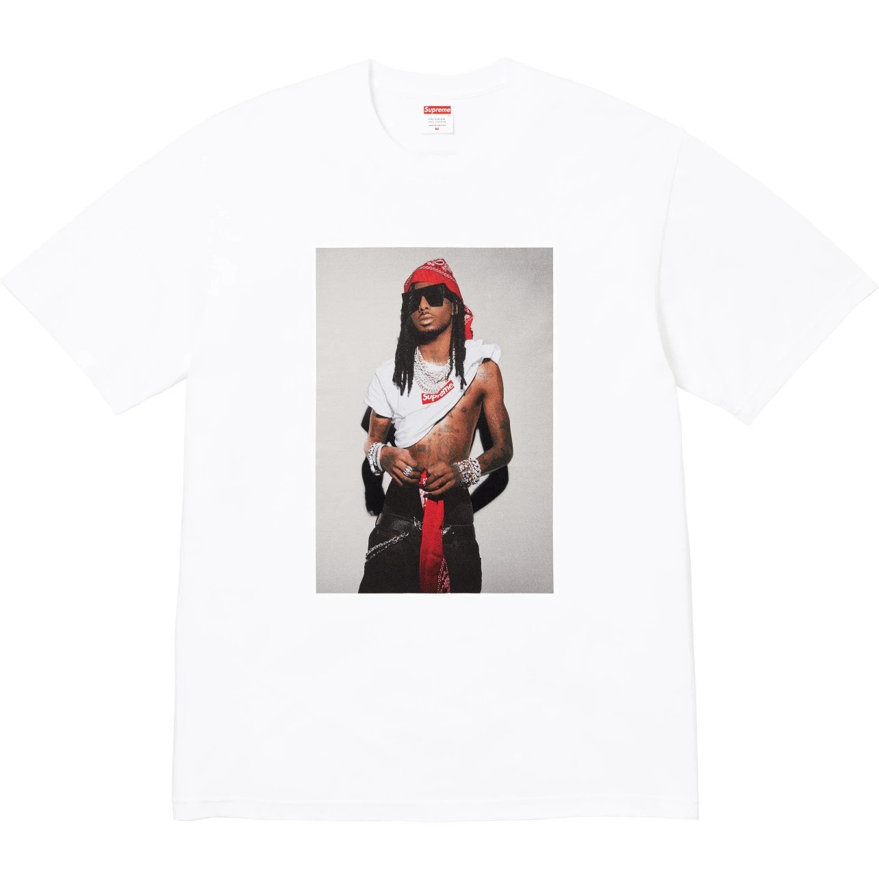 Supreme T-Shirts Sheep Print — Supreme FW25 portrait photo print crew-neck short-sleeve T-shirt, unisex, in white.