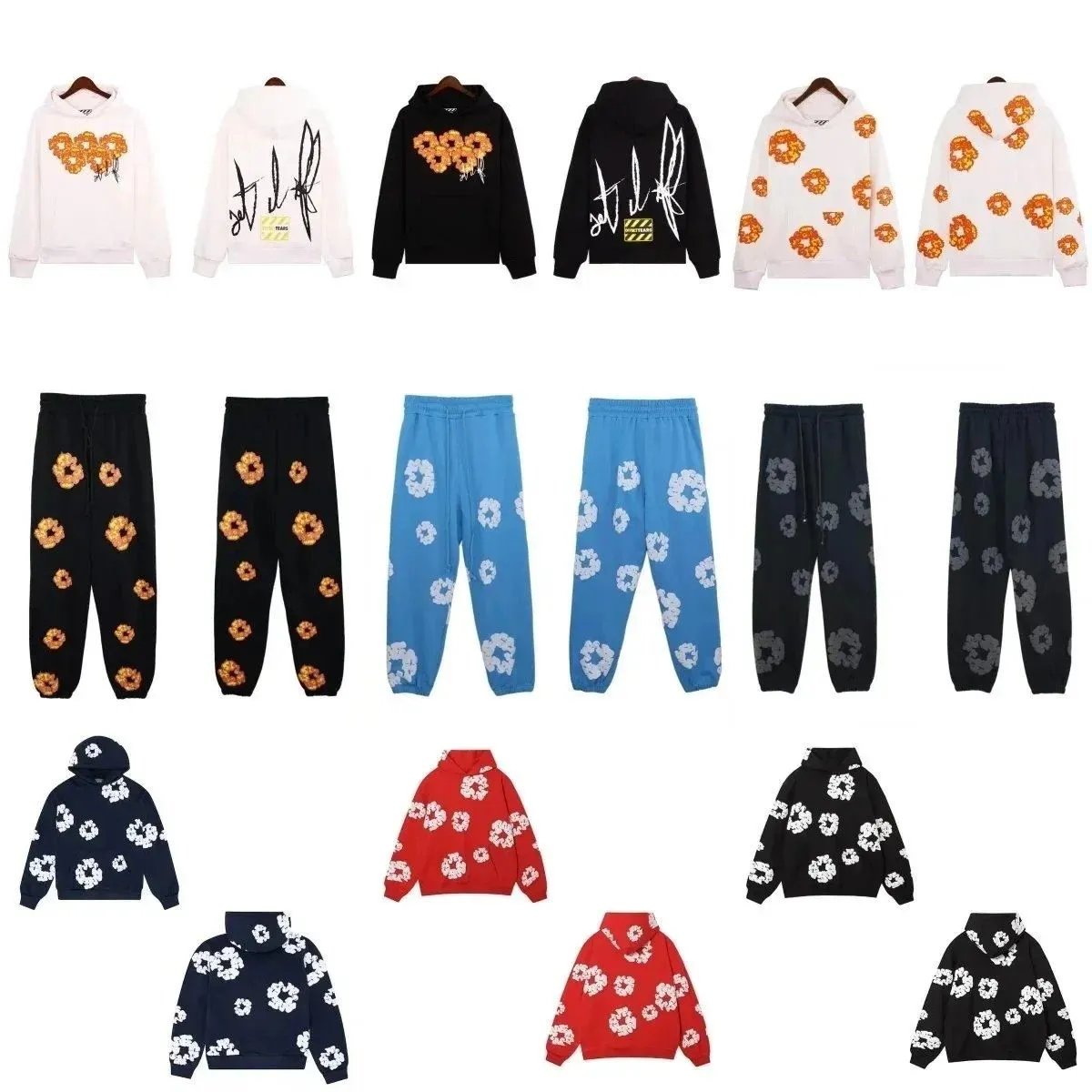 Off-White Flower Print Hoodies