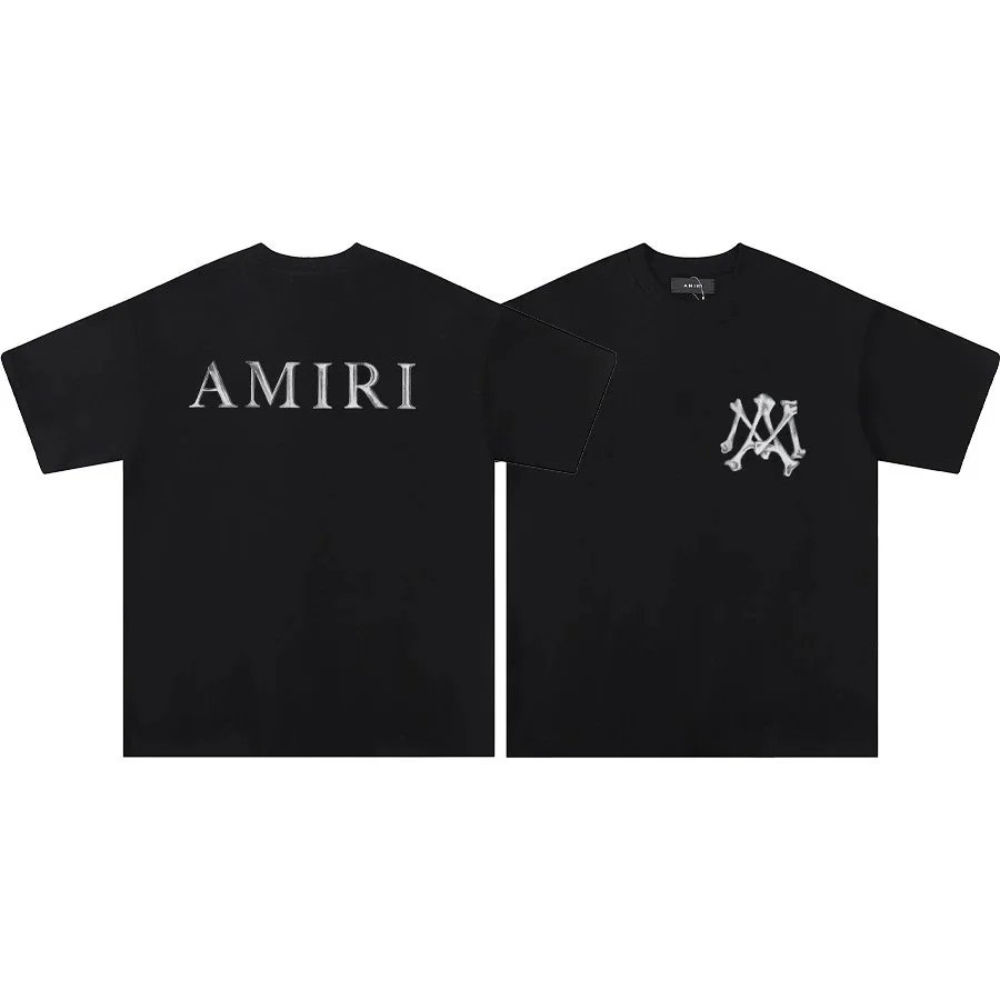 AMIRI T-Shirts Graphic Print T-Shirt — 665 Black [Metal Bone]