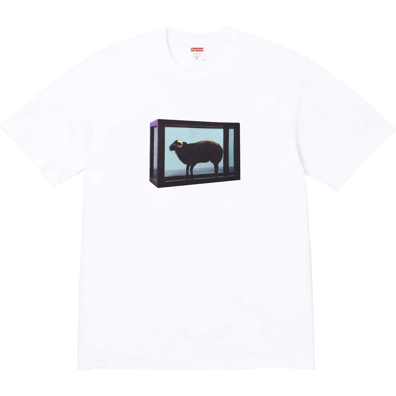 Supreme T-Shirts Sheep Print — Supreme x Damien Hirst Collaboration – Cotton Crew-Neck Short-Sleeve T-Shirt with Sheep Print_2