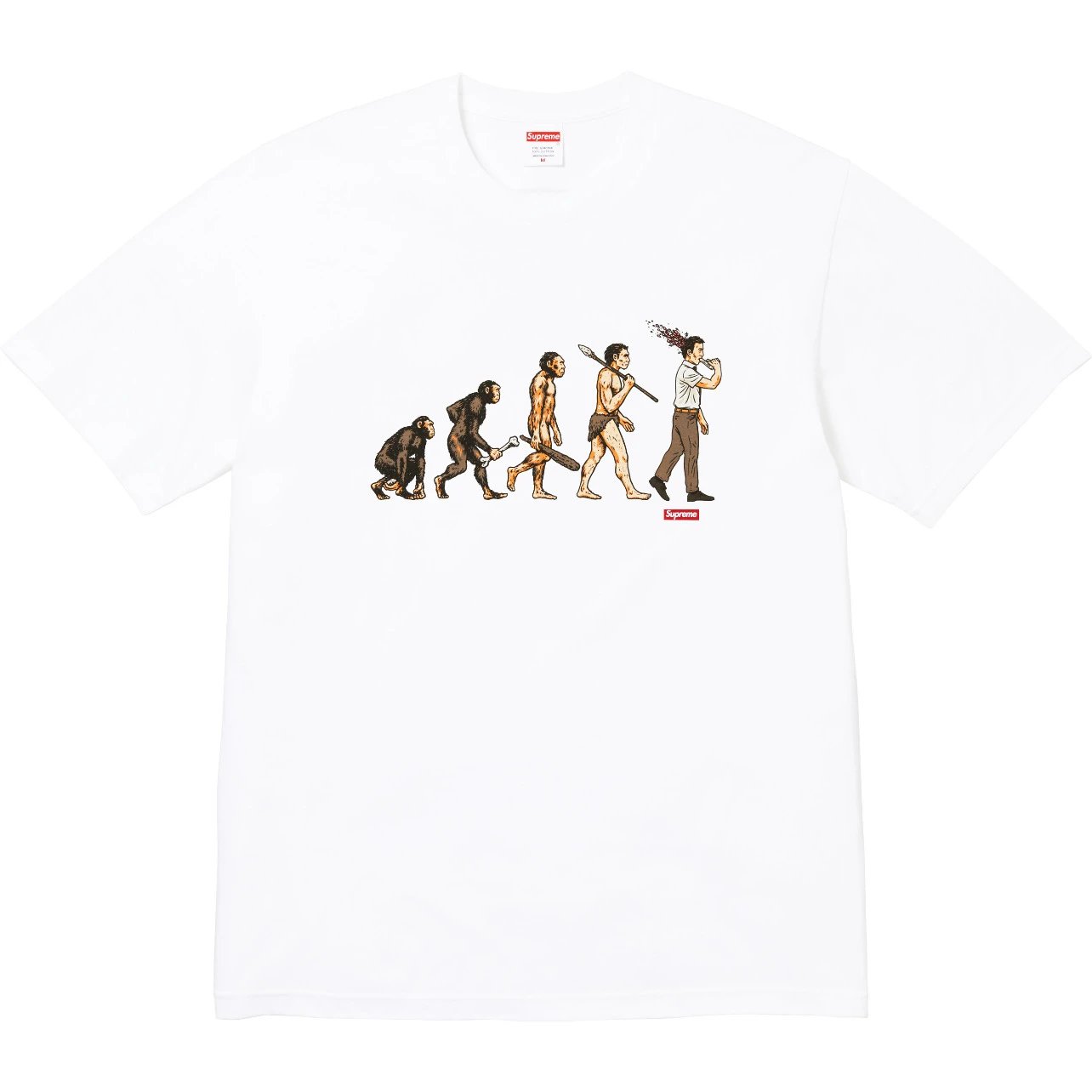 Supreme T-Shirts Sheep Print — Supreme SS26 Evolution Pattern Printed Short-Sleeve T-Shirt, Unisex, White