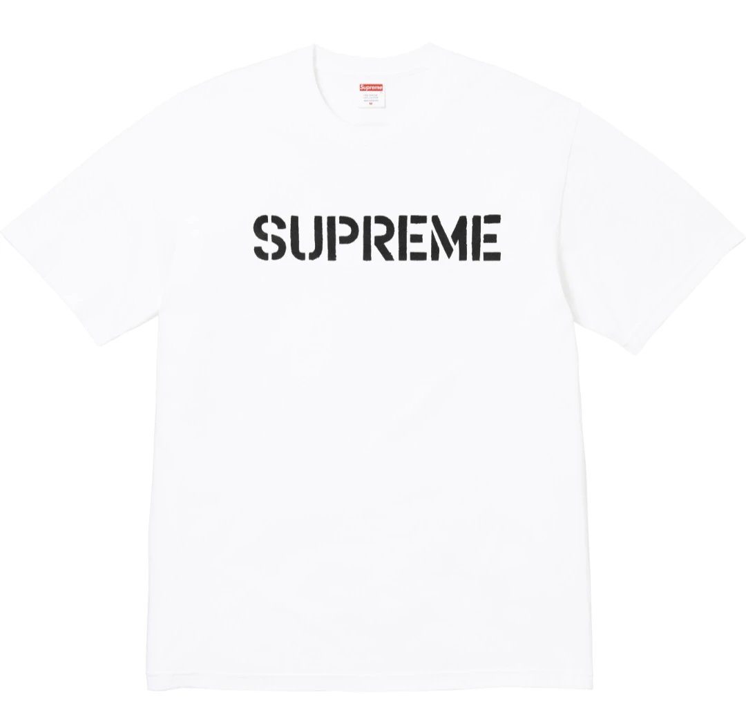 Supreme T-Shirts Sheep Print — Supreme SS26 old style letter printing pattern round neck fashion casual short sleeve T-shirt men and women with white