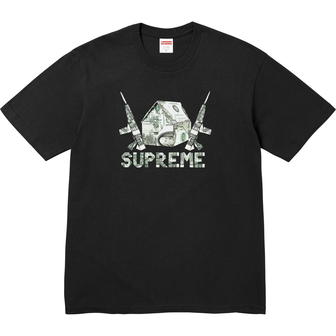Supreme T-Shirts Sheep Print — Supreme SS26 trendy, versatile origami-print casual short-sleeve T-shirt, unisex, in black.