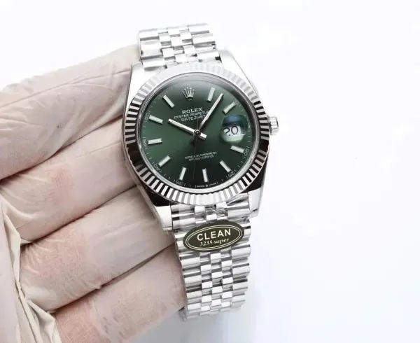 Rolex Oyster Perpetual Datejust 41 Green Dial Stainless Steel Watch Watches - 1