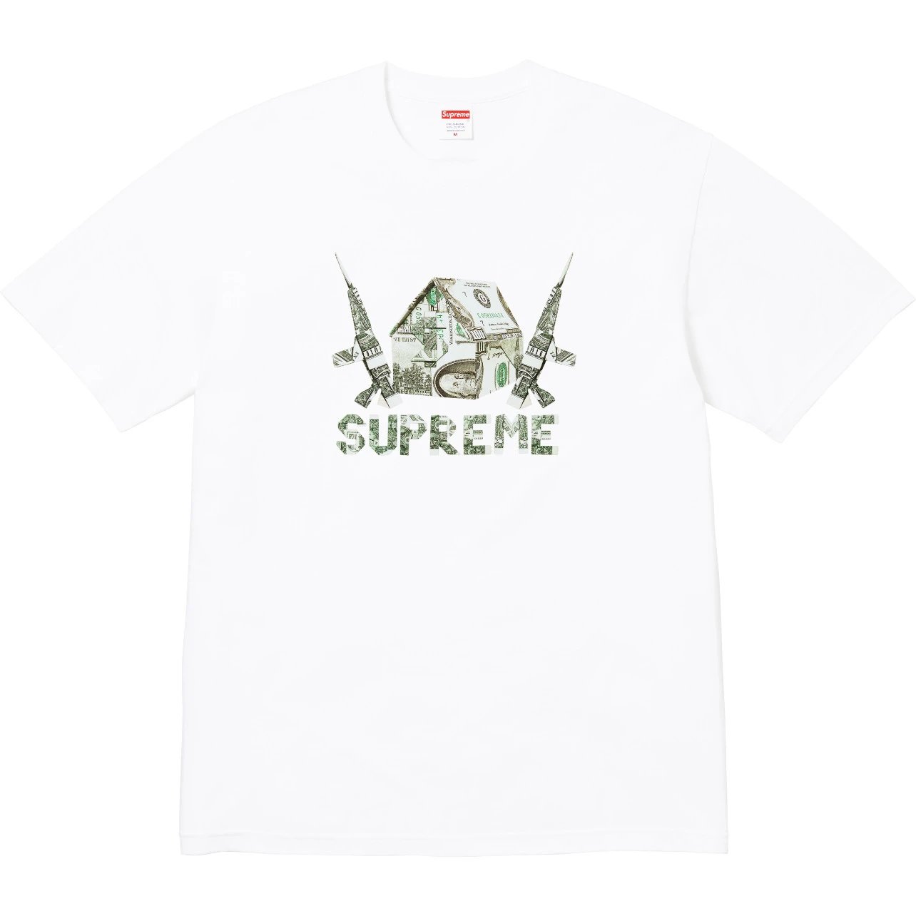 Supreme T-Shirts Sheep Print — Supreme SS26 trendy versatile origami-print casual short-sleeve T-shirt, unisex, in white.