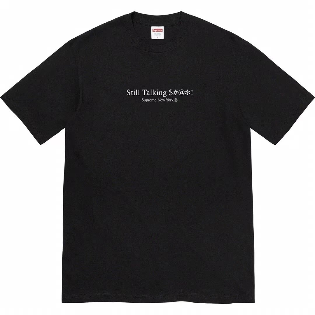 Supreme T-Shirts Sheep Print — Supreme SS22 letter logo print short-sleeve American-style trendy T-shirt, unisex, black