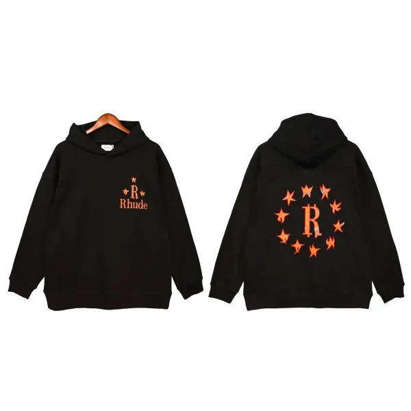 Rhude Star Logo Hoodie Black - 1