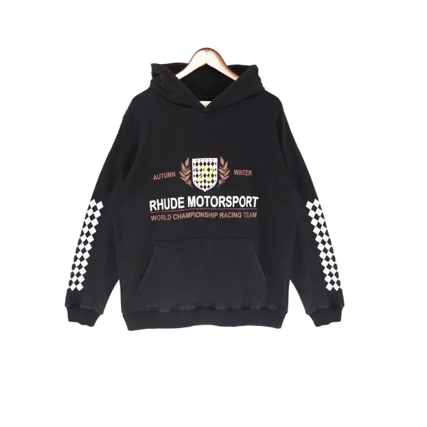 Rhude Motorsport Racing Hoodie Black - 1