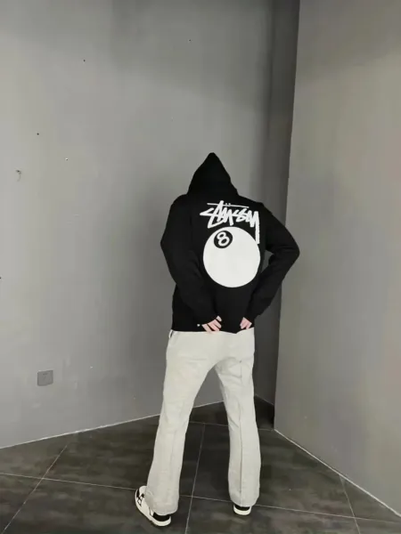Stussy Peace Sign Logo Black Hoodie - 6