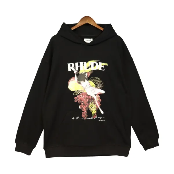 Rhude A Perfect Day Black Graphic Hoodie - 1
