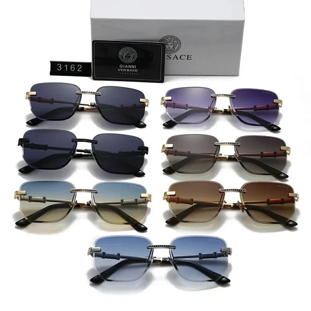 Versace Eyewear 3162 rimless rectangular sunglasses product detail image 1