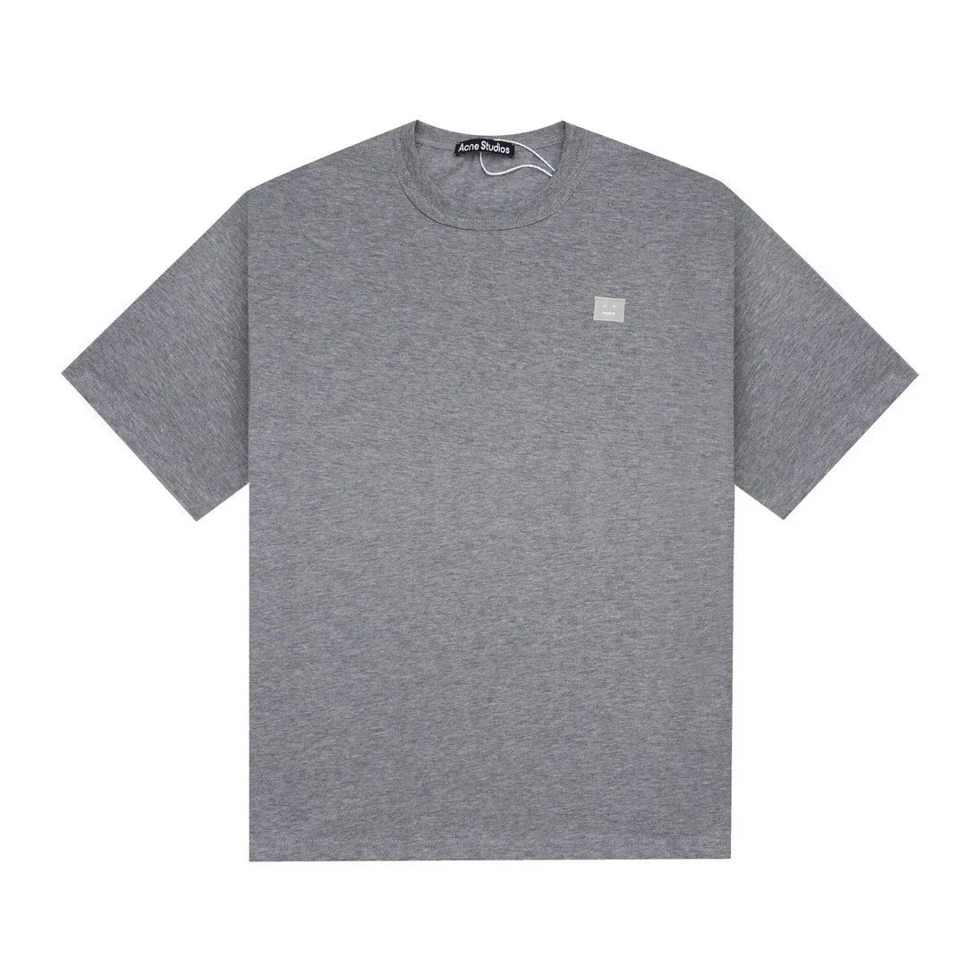 Acne Studios T-Shirts Crewneck Logo T-Shirt — Heather Gray Small Square