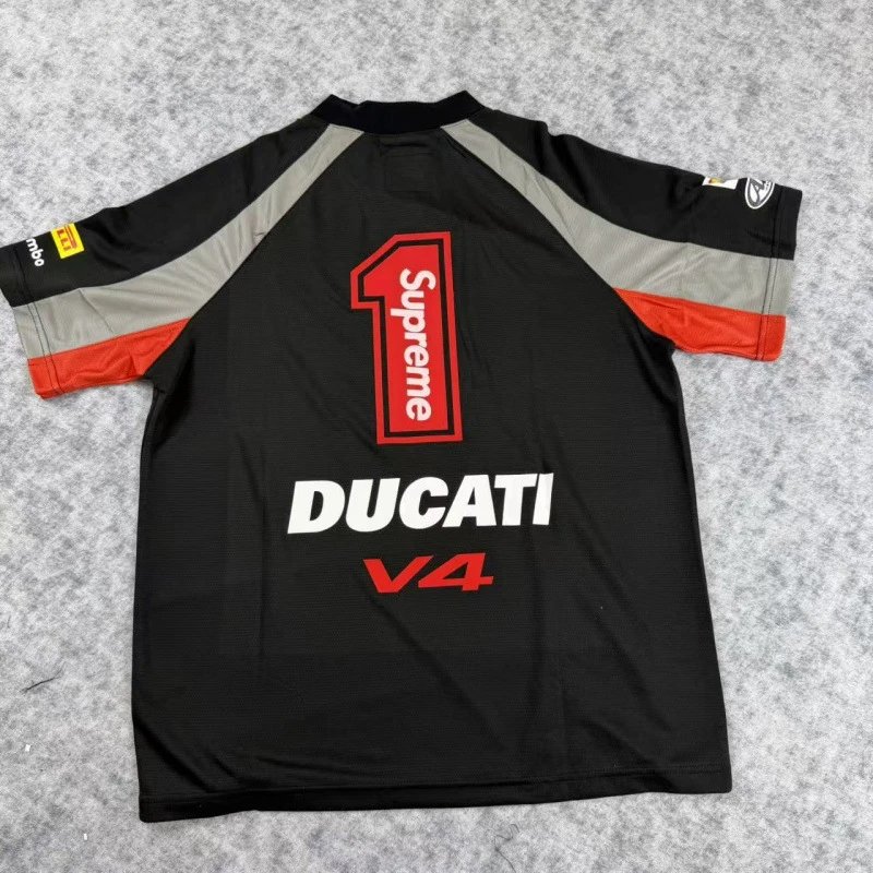 Supreme T-Shirts Mesh number graphic jersey-style T-shirt — E 2028-Black
