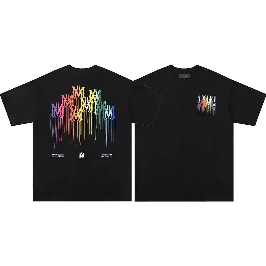AMIRI T-Shirts Graphic Print T-Shirt — 658 Black [Colored Font]