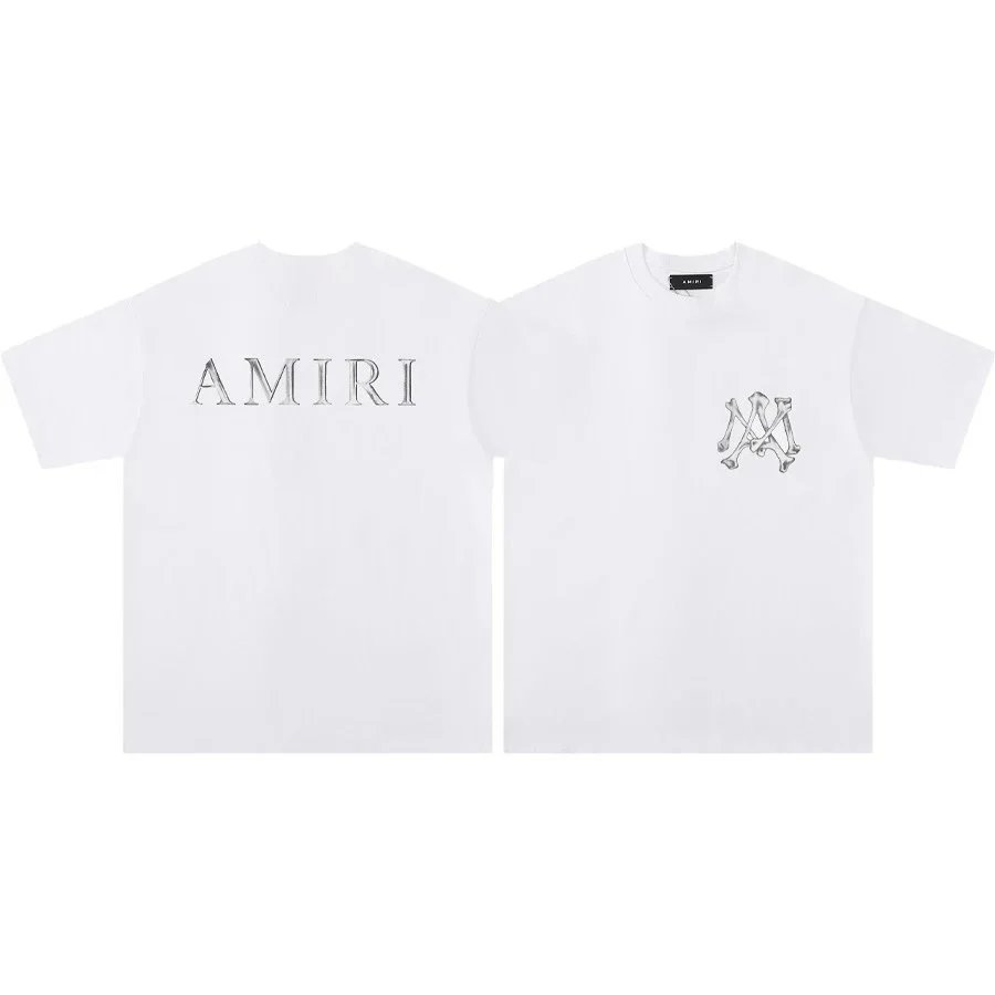 AMIRI T-Shirts Graphic Print T-Shirt — 665 White [Metal Bone]