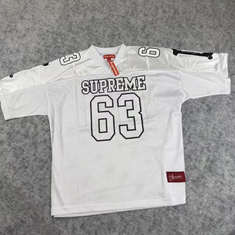 Supreme T-Shirts Mesh number graphic jersey-style T-shirt — 5002-white