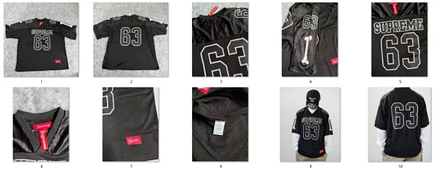 Supreme T-Shirts Mesh number graphic jersey-style T-shirt product detail image 8