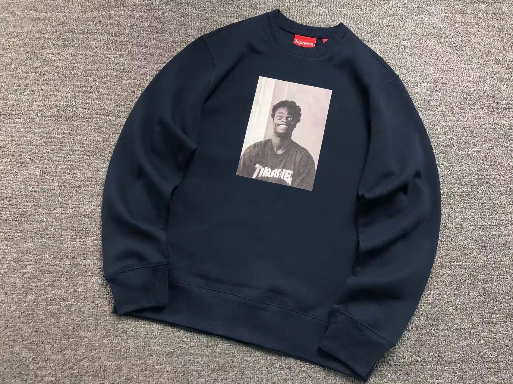 Supreme Hoodies & Sweatshirts Collegiate Number 8 Graphic Crewneck Sweatshirt — E580#Royal Blue