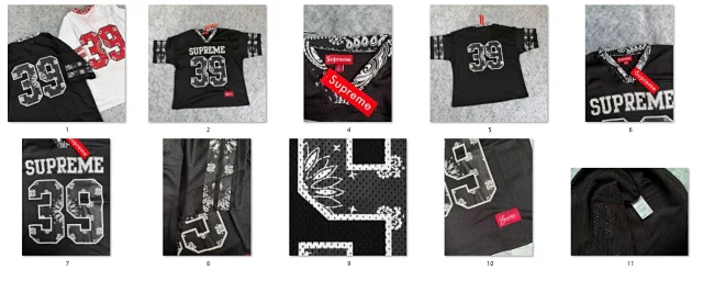 Supreme T-Shirts Mesh number graphic jersey-style T-shirt product detail image 6
