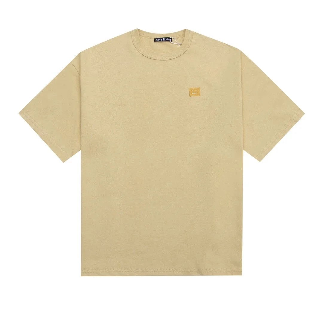 Acne Studios T-Shirts Crewneck Logo T-Shirt — Khaki Small Square