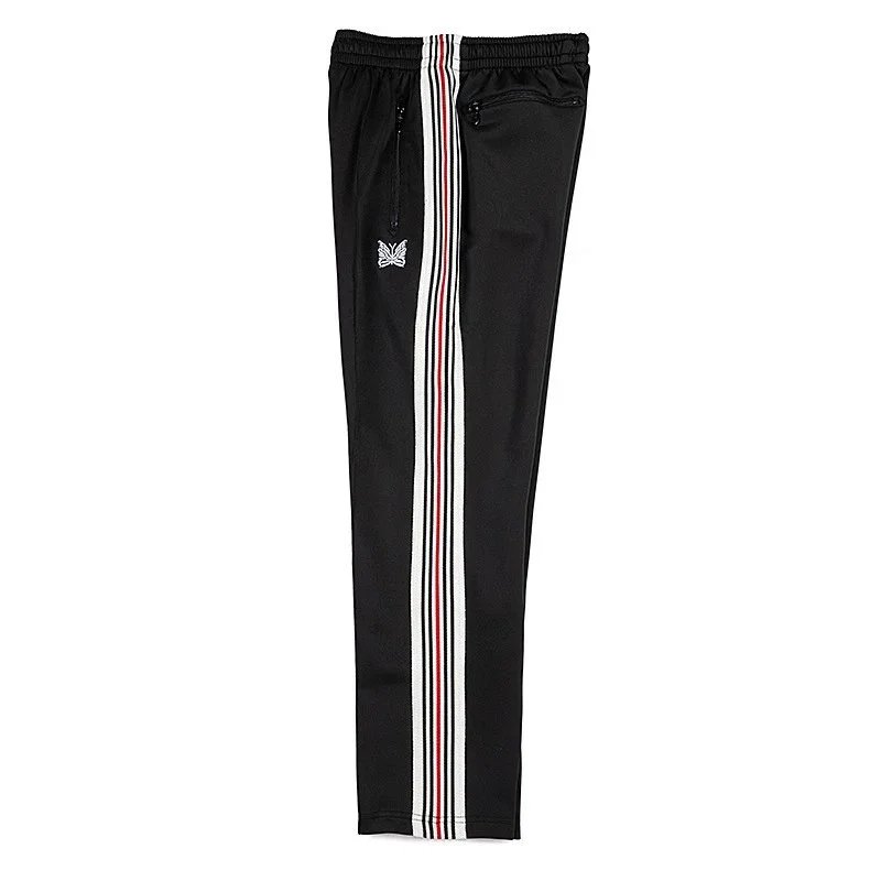 Needles Trousers Track Pants with Butterfly Embroidery and Side Stripe — 9147